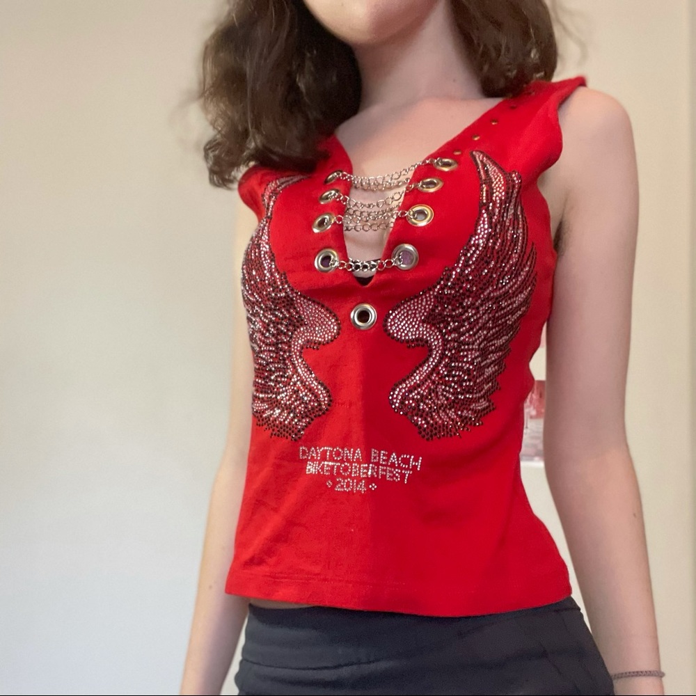 "Biketober fest" jewelled tank